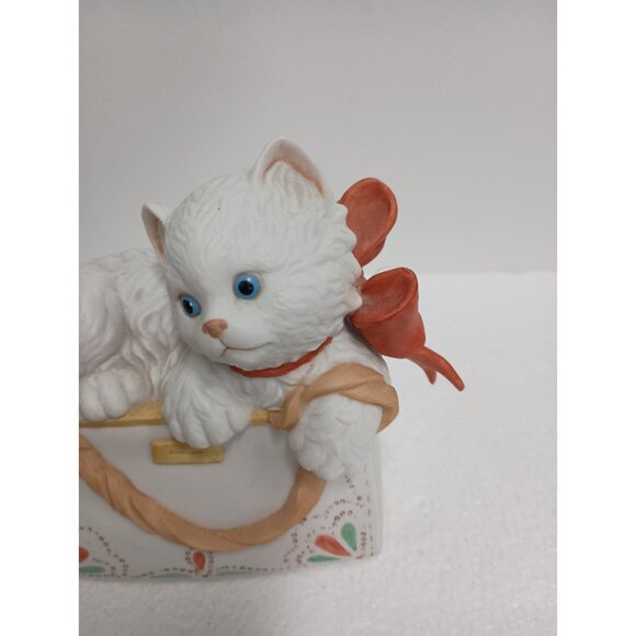 Vintage 1992 Enesco Kitty Cat In Purse "May I See Your ID" Ceramic Figurine - Picture 2 of 11